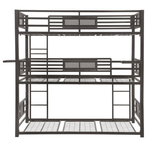 Rogen Metal Twin Triple Bunk Bed - Dark Bronze