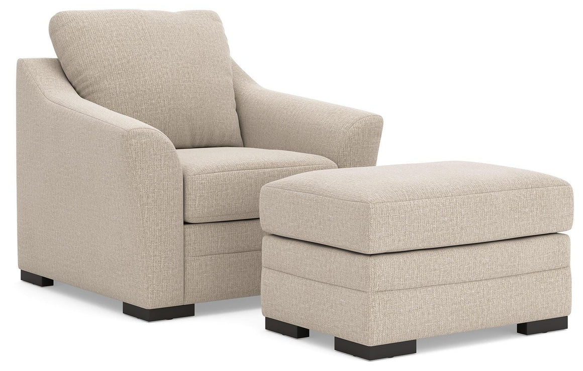 Lango Chair and Ottoman Set - Jute