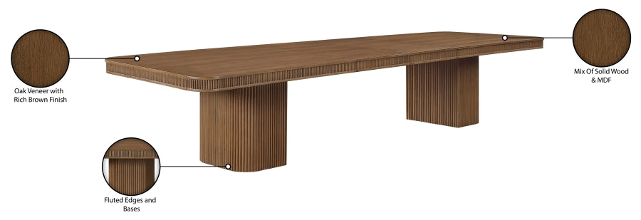 Mohari 112" Solid Wood And Oak Veneer Dining Table