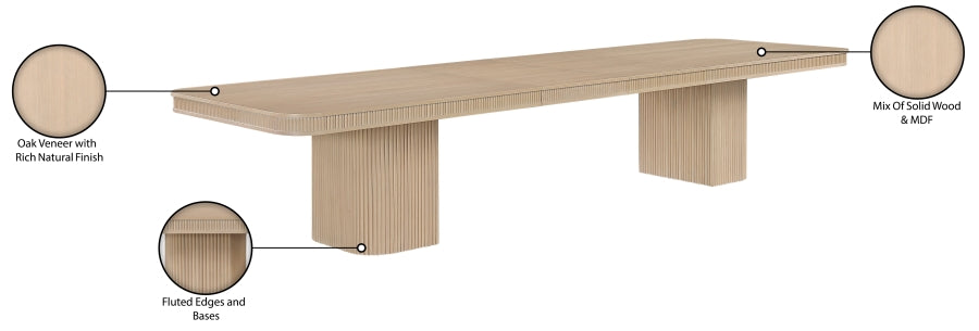 Mohari 112" Solid Wood And Oak Veneer Dining Table