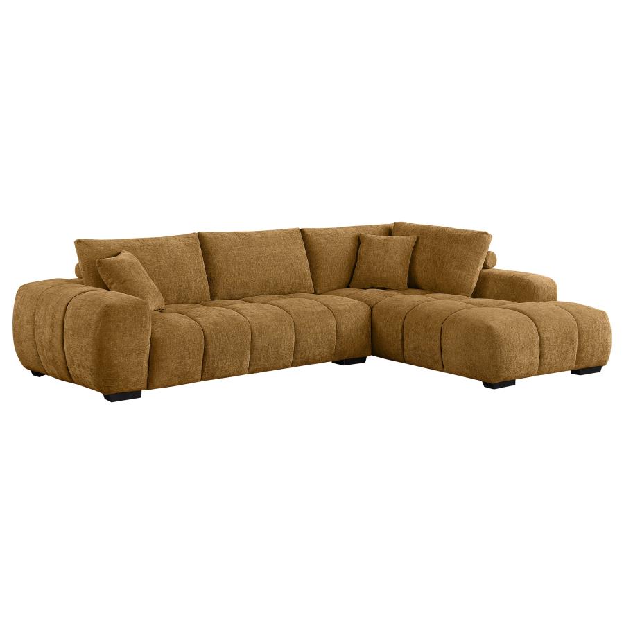 Camacho Upholstered Chaise Sectional Sofa - Amber