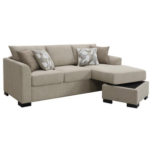Storey Upholstered Sleeper Sectional Chaise Sofa - Camel