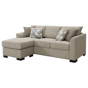 Storey Upholstered Sleeper Sectional Chaise Sofa - Camel