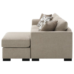 Storey Upholstered Sleeper Sectional Chaise Sofa - Camel