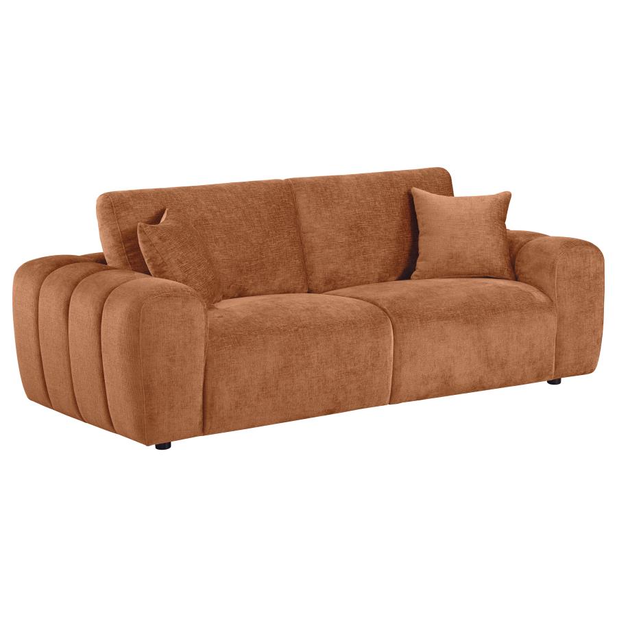 Burnett Chenille Upholstered Wide Arm Sofa - Burnt Orange