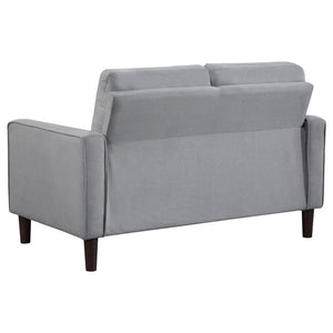 Bowen Upholstered Track Arms Tufted Loveseat - Grey