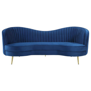 Sophia Upholstered Channel Tufted Sofa - Blue