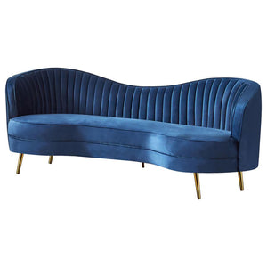 Sophia Upholstered Channel Tufted Sofa - Blue