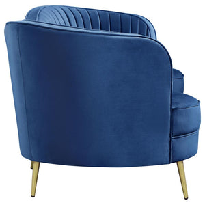 Sophia Upholstered Channel Tufted Sofa - Blue