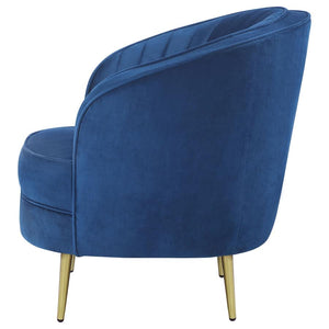 Sophia Upholstered Channel Tufted Barrel Accent Chair - Blue