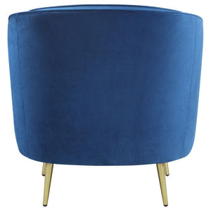 Sophia Upholstered Channel Tufted Barrel Accent Chair - Blue