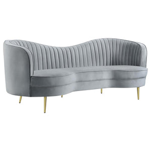 Sophia Upholstered Channel Tufted Sofa - Grey