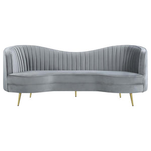 Sophia Upholstered Channel Tufted Sofa - Grey