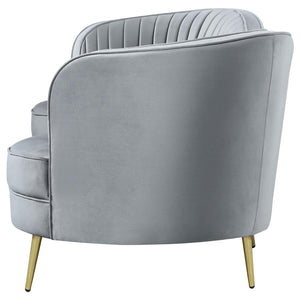 Sophia Upholstered Channel Tufted Sofa - Grey