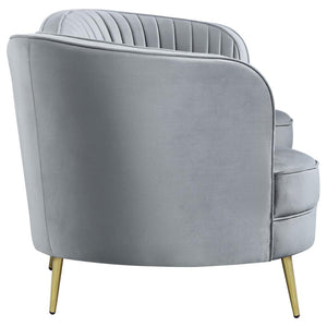 Sophia Upholstered Channel Tufted Sofa - Grey