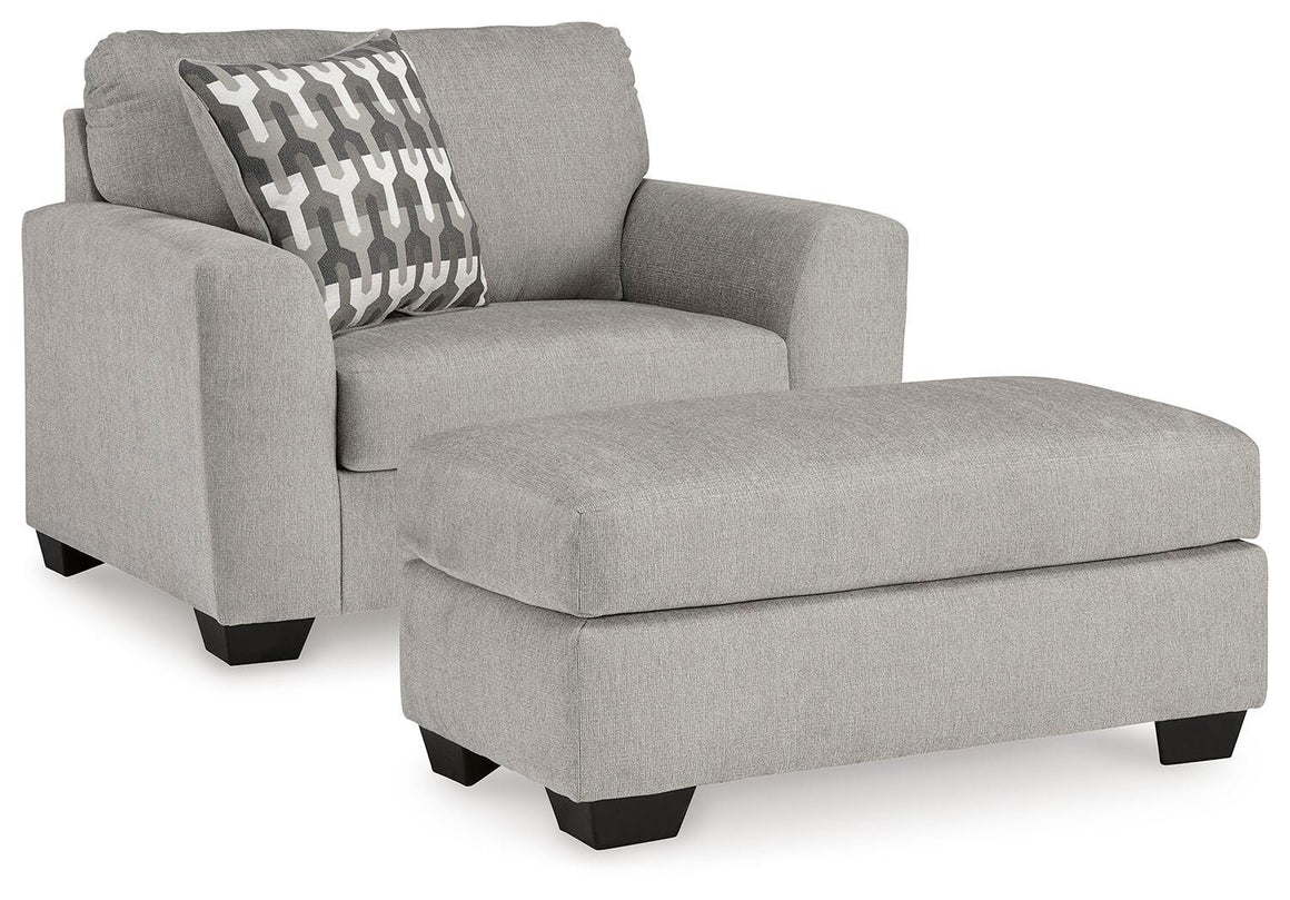 Avenal Park Oversized Chair and Ottoman Set - Flannel