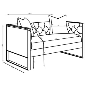 Eastbrook Velvet Upholstered Tufted Loveseat - Grey