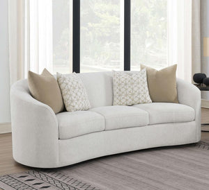 Rainn Boucle Upholstered Sloped Arm Sofa - Latte