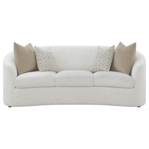 Rainn Boucle Upholstered Sloped Arm Sofa - Latte