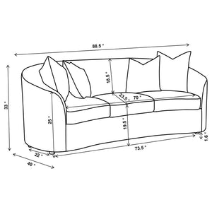 Rainn Boucle Upholstered Sloped Arm Sofa - Latte
