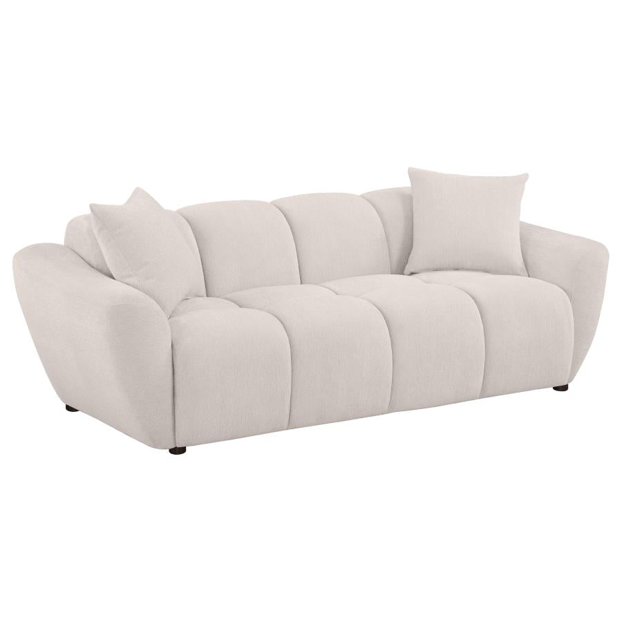 Destino Chenille Upholstered Splayed Arm Sofa - Greige