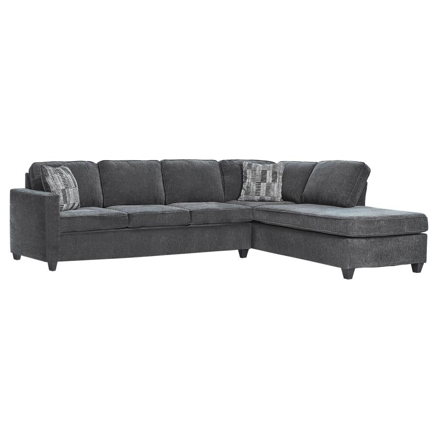 Mccord Upholstered Track Arm Sectional Sofa - Dark Grey