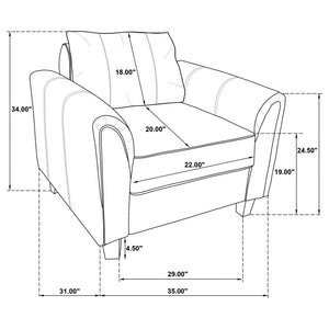Davis Upholstered Rolled Arm Accent Chair - Grey