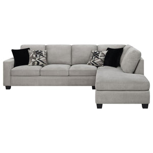 Whitson Upholstered Track Arm Sectional Chaise Sofa - Stone