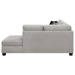 Whitson Upholstered Track Arm Sectional Chaise Sofa - Stone