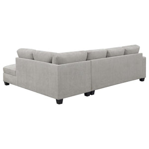 Whitson Upholstered Track Arm Sectional Chaise Sofa - Stone