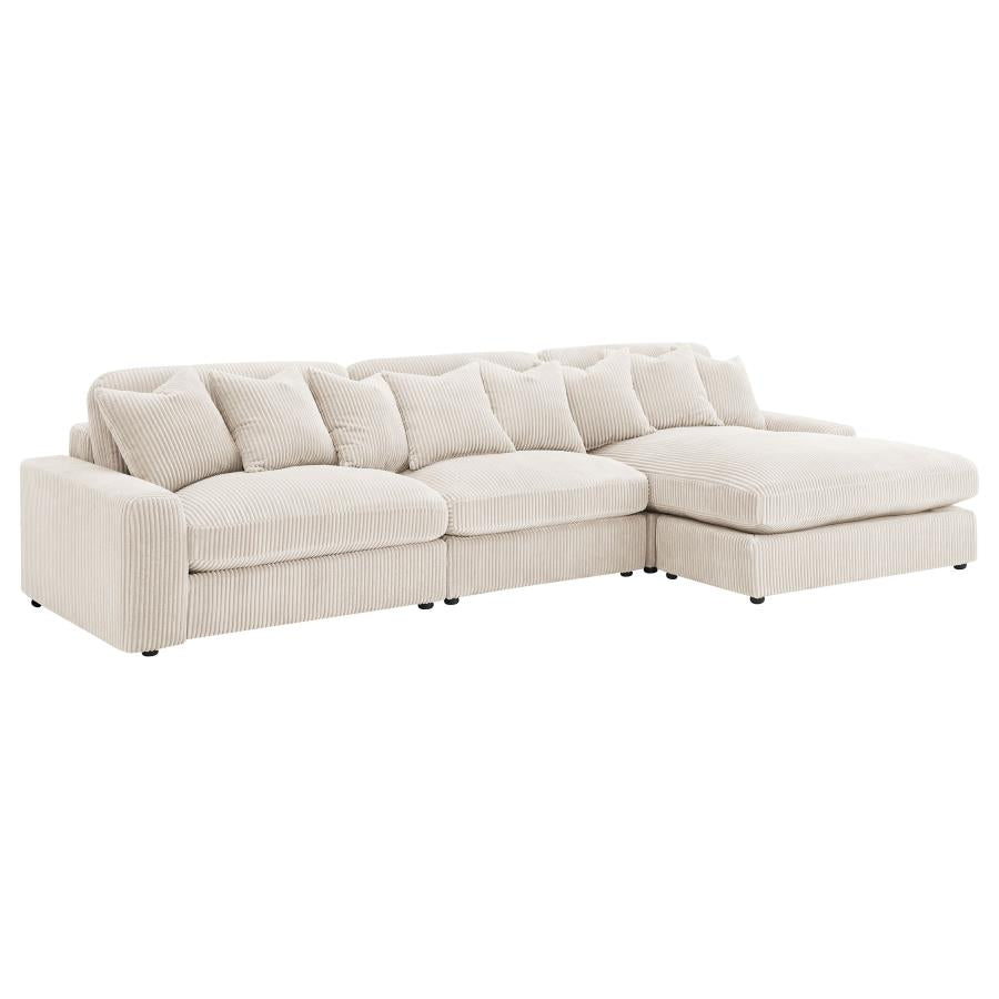Blaine Upholstered Reversible Chaise Sectional Sofa - Sand