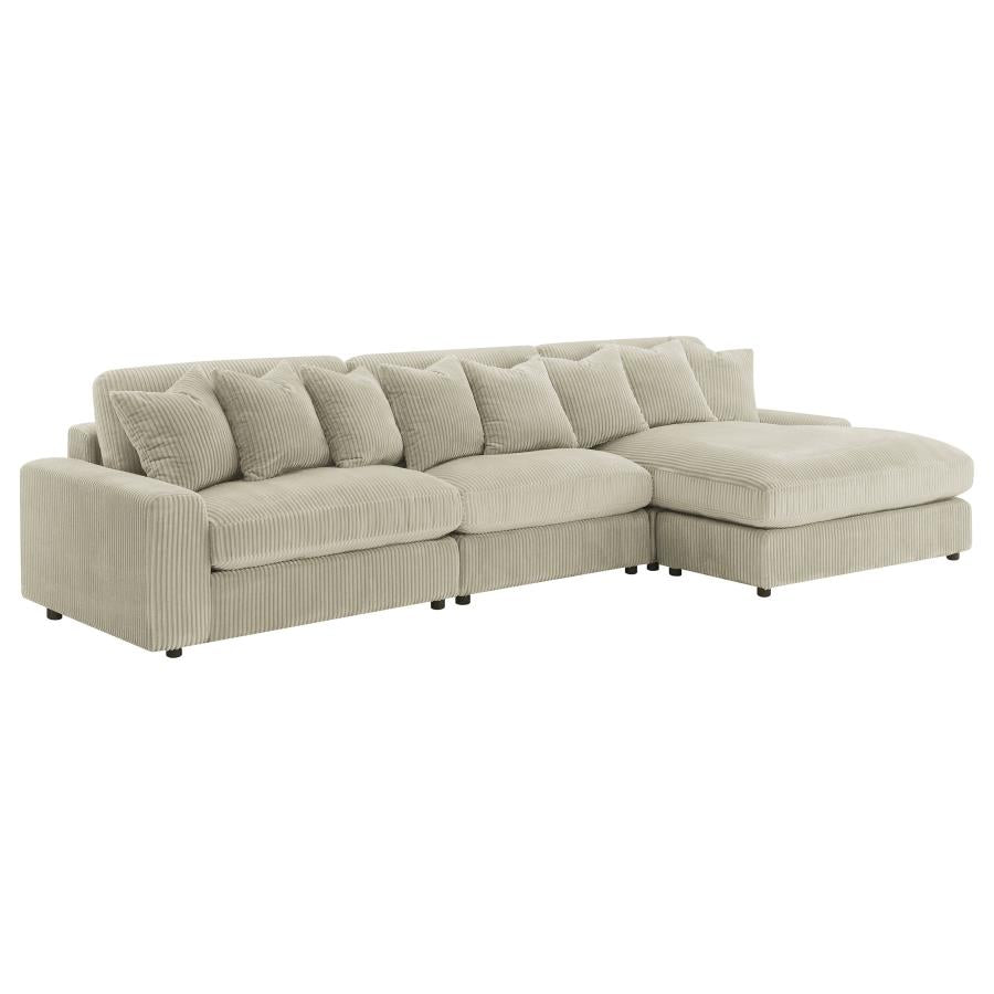Blaine Upholstered Reversible Chaise Sectional Sofa - Sand