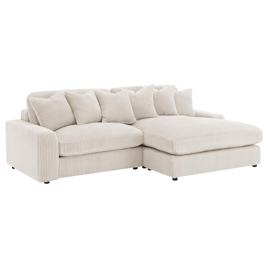 Blaine Upholstered Reversible Chaise Sectional Sofa - Sand