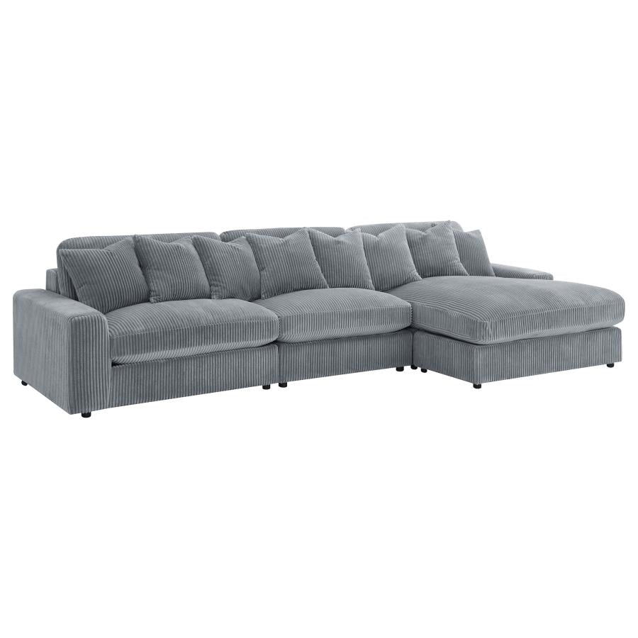 Blaine Upholstered Reversible Chaise Sectional Sofa - Fog