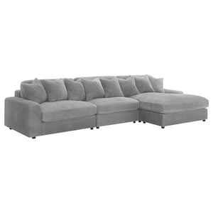 Blaine Upholstered Reversible Chaise Sectional Sofa - Fog