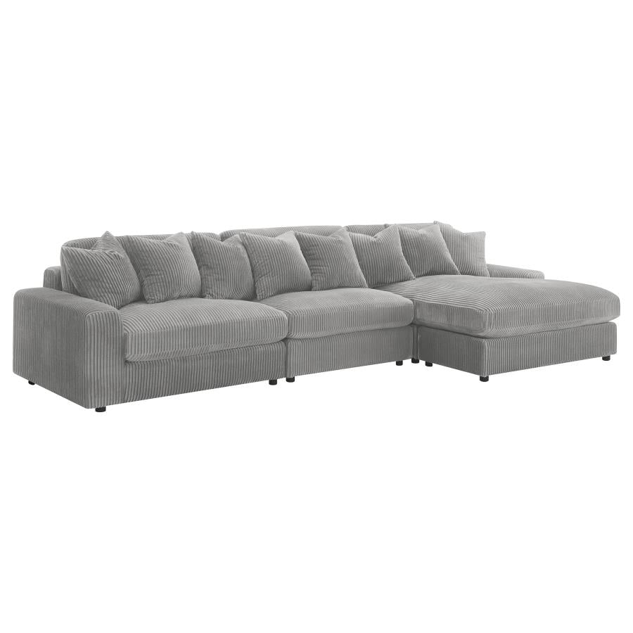 Blaine Upholstered Reversible Chaise Sectional Sofa - Fog