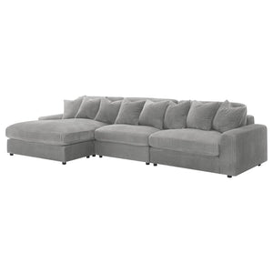 Blaine Upholstered Reversible Chaise Sectional Sofa - Fog