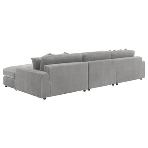 Blaine Upholstered Reversible Chaise Sectional Sofa - Fog