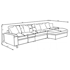 Blaine Upholstered Reversible Chaise Sectional Sofa - Fog