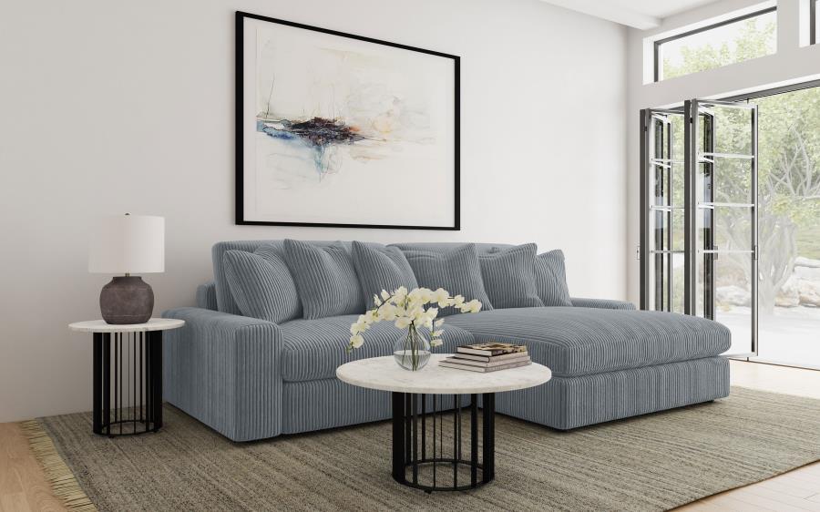 Blaine Upholstered Reversible Chaise Sectional Sofa - Fog