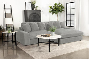 Blaine Upholstered Reversible Chaise Sectional Sofa - Fog