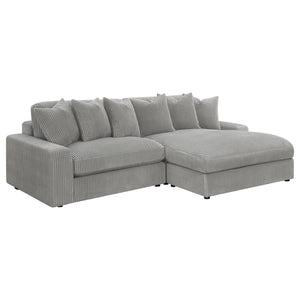 Blaine Upholstered Reversible Chaise Sectional Sofa - Fog