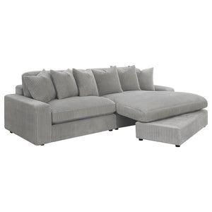 Blaine Upholstered Reversible Chaise Sectional Sofa - Fog