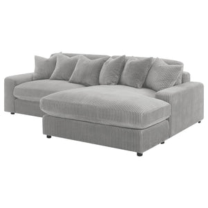 Blaine Upholstered Reversible Chaise Sectional Sofa - Fog