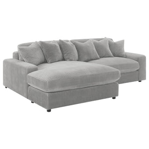 Blaine Upholstered Reversible Chaise Sectional Sofa - Fog