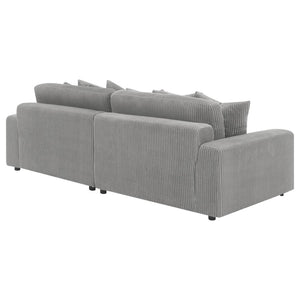 Blaine Upholstered Reversible Chaise Sectional Sofa - Fog