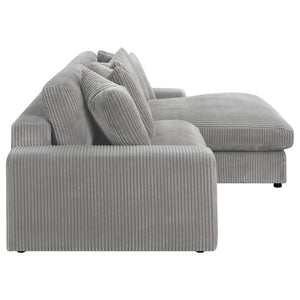 Blaine Upholstered Reversible Chaise Sectional Sofa - Fog