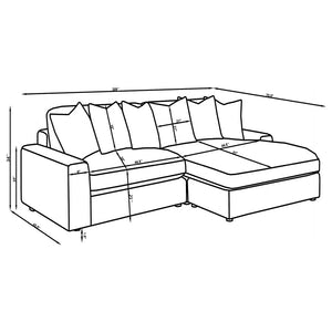Blaine Upholstered Reversible Chaise Sectional Sofa - Fog