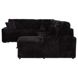 Devonshire Sleeper Sectional Sofa Storage Chaise - Black