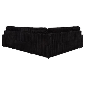 Devonshire Sleeper Sectional Sofa Storage Chaise - Black